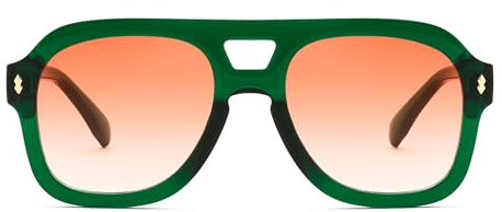 FEISEDY Retro Thick Aviator Sunglasses for Women Men, Large Vintage Shades