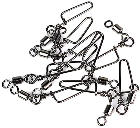 100pcs High-Strength Coastlock Swivels 145LP Ball Bearing Fishing Snaps and Swivels Fishing Rolling Swivel Coastlock Snap Duck Decoy Rig Snap Swivels Texas Rig Decoy Swivel Clips