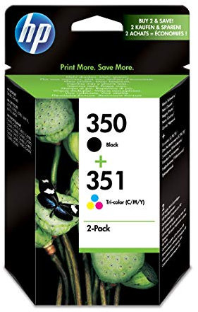 HP 350 (Noir) / 351 (Trois Couleurs) Pack de 2 Cartouches d'encre Authentiques