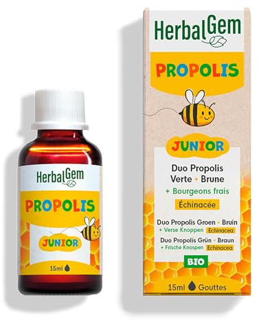 Herbalgem Propolis Junior Gouttes Bio Dès les Premiers Signes du Refroidissement 15 ml