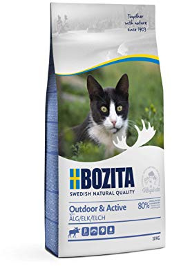 Bozita Outdoor & Active Nourriture sèche pour Chat avec élan – 2000 g – Nourriture sèche pour Chats Actifs et sensibles – 30% de protéines, 20% de matières Grasses – sans Sucre ni génie génétique