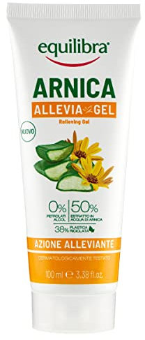 Equilibra Corpo, Arnica Allevia-Gel, Gel ad Azione Alleviante, Ideale per Alleviare Dolori Muscolari Dopo Sforzo Fisico, con Aloe Vera, Arnica, Glicerina, Canfora e Mentolo, Gomma Xanthana, 100 ml