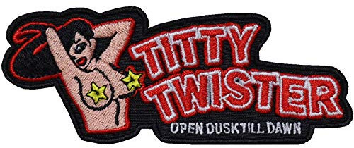 TITTY TWISTER Aufnäher/Aufbügler Biker Patch zum annähen/aufbügeln Motorrad Sticker Bügelbilder Geschenk Motorradfahrer Applikation für Motorradzubehör | 100x40mm