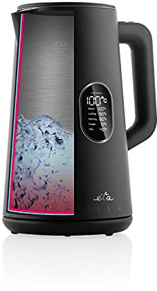 ETA Wasserkocher Elsa mit Temperatureinstellung- 1,5l, 1800W, LED-Display, 40-100°C, Warmhaltefunktion, Schwarz