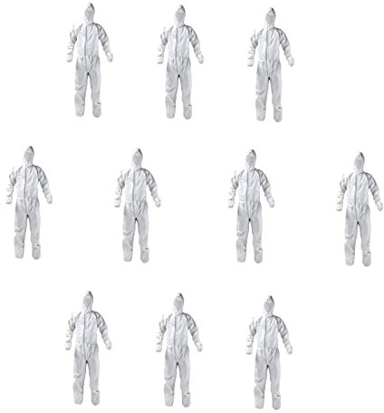 TEMPO DI SALDI 10 X Combinaison De Protection Jetable Anti-taches En Polypropylène Avec Capuche et Fermeture À Glissière