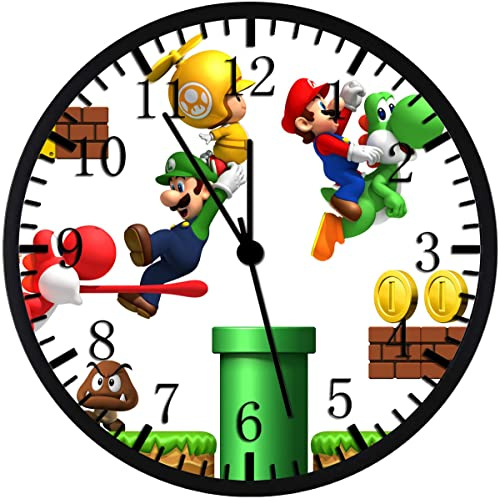 FDecor 12 Inch Boys Room Wall Clock Non-Ticking Silent Battery Operated Wall Decor for Home/Office/School/Kitchen/Bedroom/Living Room
