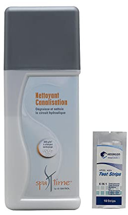BAYROL SpaTime NETTOYANT CANALISATIONS Granulés - 1kg | Dégraisse et Nettoie Le Circuit hydraulique du Spa + 10 Tests HPS OFFERTS 6 en 1