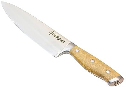 Westinghouse Professional Chef Knife 20cm, Dishwasher Safe 8 Inch Kitchen Knives, Premium Stainless Steel Blade and Ergonomic Handle for Precise Cutting and Chopping, Bamboo