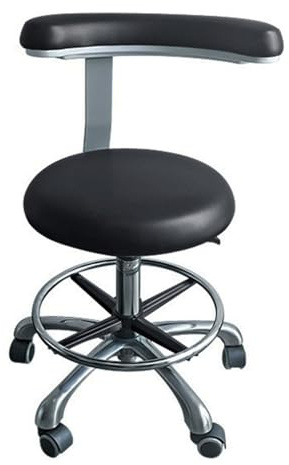 SFKLYU Dental Assistant Chair - 360° Rotation, PU Leather Saddle Stool, Height Adjustable