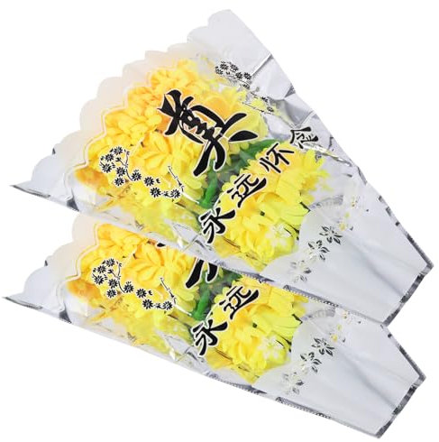 Amosfun Elegantes Ramos De Crisantemos Falsos Flores De Cementerio para Arreglos Funerarios Y De Duelo