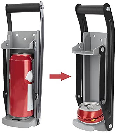 Tunejoy Trituradora de Latas Montada en Pared Aplastador de Latas de Cervezas con Abridor de Botellas Herramienta para Reciclar Latas de Aluminio 33 x 9.5 cm