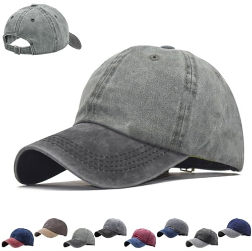 CWENDANER Gorra De Beisbol Hombre, Gorra Vaquera Vintage, Gorra de béisbol Ajustable Unisex, Gorra Mujer en Apariencia gastada para Casuales Running Beisbol Tenis Golf, Cotton