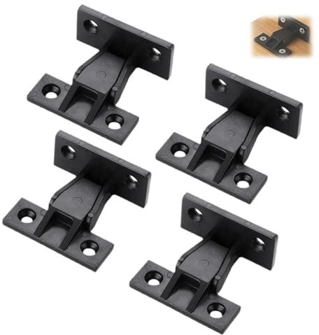Nevoluxer Schrankverbinder - Einhängebeschlag für Platten und Rahmenteil, Blendenhalter, Einhänge - Verbinder zum Schrauben für Häufig Auszuhängende Paneele, Kunststoff bis 20kg (4 Paare)