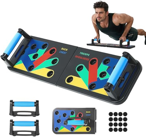 Flintronic 12 en 1 Tabla Flexiones Multifuncion, Soporte para Flexiones, Push up Bars Stand Desmontable, Skid-Resistant Mango, para Entrenamiento Muscular, Gimnasio Ejercicio de Entrenamiento en Casa