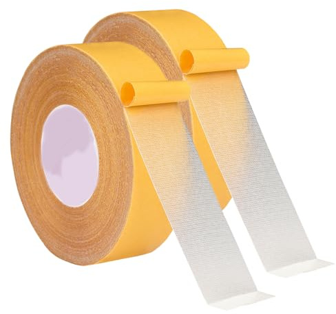 COYUN 2 Rollos Cinta Doble Cara Extrafuerte, 2cm x 10m Transparente de Doble Cara, Cinta Adhesiva Doble Cara Extrafuerte, Cinta de Montaje para Alfombras, Suelos, Pared, Fotos, Pósters