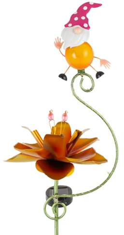 Viterlight Solar Wind Spinners Outdoor, Gnome Metal Wind Spinner, Solar Powered Kinetic Pinwheels Decorative Windmills for Yard, Lawn, Patio, Garden