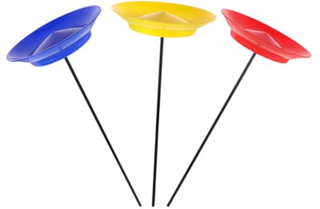 WHAMVOX 3pezzi Piatti da Giocoleria con Bastoncini Bilanciati Leggeri e Resistenti per Spettacoli Circensi Eventi Sportivi e Allenamento Sensoriale