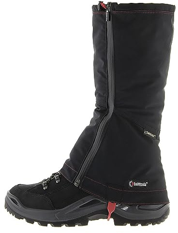 Kahtoola LEVAgaiter Tall GTX Gaiters, Waterproof Gore-TEX Shoe & Boot Protection for Mountaineering, Off-Trail Hiking in Mud, Snow & Ice - Black|Black - Small