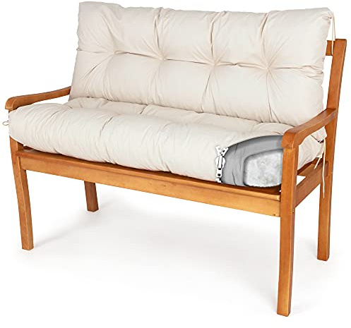 Spatium Bänkdyna, Bench kudde, Pad-kudde Avtagbart örngott, vattentåligt, resistent mot fläckar 30 storlekar i 7 färger (160 x 120 x 10cm, Beige)