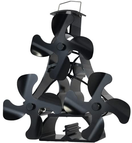 Tomersun Ventilateur de poêle à bois à 12 pales - Grand ventilateur de cheminée écologique alimenté par la chaleur - Ventilateur de poêle à bois pour poêle à bois