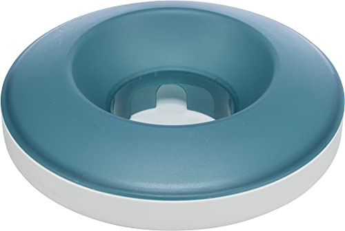 TRIXIE Slow Feeding Rocking Bowl, plast/TPR, 0,5 L/Ø 23 cm, grå/blå – 25285