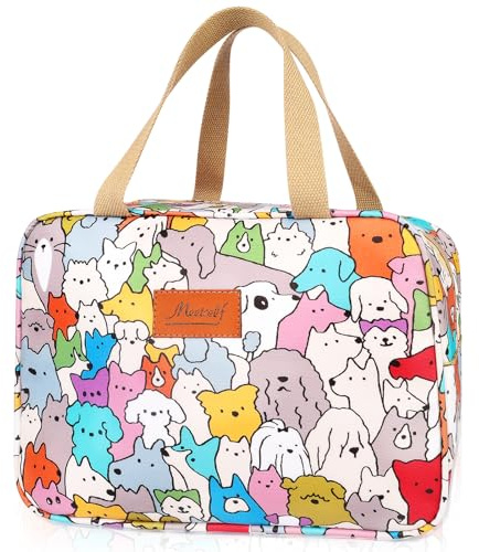 Toiletry Bag, Large Travel Hanging Make up Wash Bags, Portable Waterproof Cosmetic Bag, Light Blue White Bear Toiletry Kit, Bathroom Storage Case for Women Girls Ladies