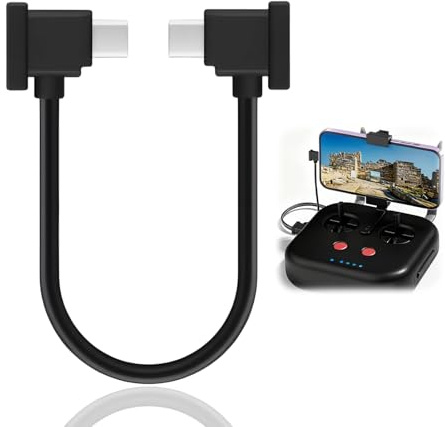 USB C auf USB C Kabel 15cm, Type-C Fernsteuerung Kabel Kompatibel mit DJI Mini 2, Mavic 3, Air 2S, Mavic Air 2, OTG-RC-Phablet-Verlängerungs (Typ-C-Anschluss/Schwarz)