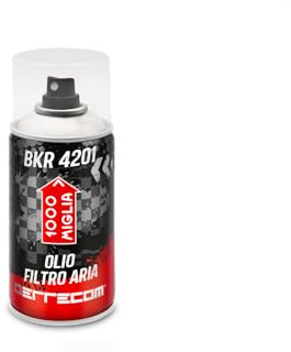 ERRECOM 1000 Miglia BKR 4201 Motorcycle Air Filter Oil, for Foam or Polyurethane Filters – 250 mL Spray, High Adhesion, Engine Protection Against Dust, Mud & Moisture, Optimises Airflow