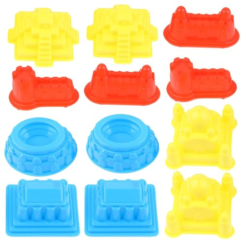 KOMBIUDA Juego de Moldes para Castillos de Arena, 30 Piezas de Plástico Grueso, 5 Sets por Paquete, Colores Aleatorios, Juguetes para Construir Castillos y Juegos de Color Color Aleatorio