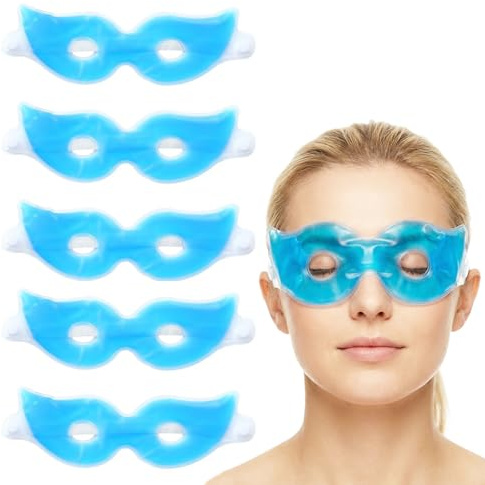 5 PCS Maschera Occhi Gel Freddo Maschera Gel Occhi Gel Refrigerante Riutilizzabile Impacchi Freddi E Impacchi Caldi Occhi Gonfi Affaticamento Oculare Mal Di Testa Occhiaie E Emicranie Blefarite (Blu)