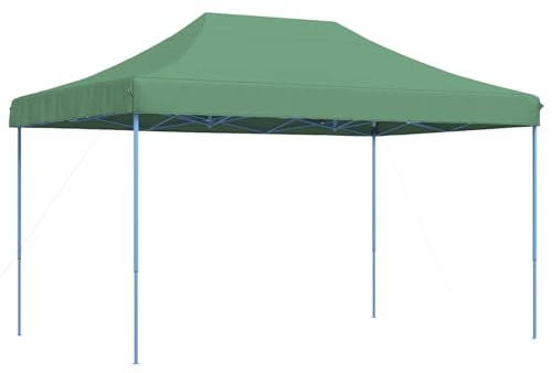 vidaXL Party Tent Folding Green 292 x 440 x 315 cm Oxford Fabric, Garden and Terrace, Modern Event Tent, Pop-Up Canopy, Flexible Height Shelter, Quick Set-Up Outdoor Pavilion, Steel Frame