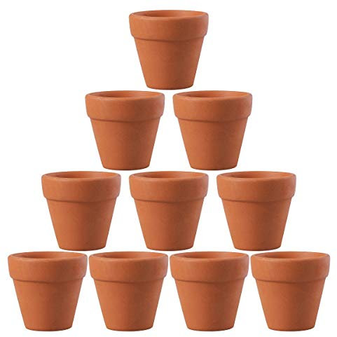 OUNONA Lot de 10 Pots en Terre Cuite de 4,5 x 5 cm pour Cactus, Fleurs, Plantes Grasses. Parfaits pour Le Jardinage, Le Bricolage des de Mariage.
