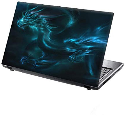 TaylorHe Folie Sticker Skin Vinyl Aufkleber mit bunten Mustern für 13-14 Zoll (34cm x 23,5cm) Laptop Skin Drachen, blau