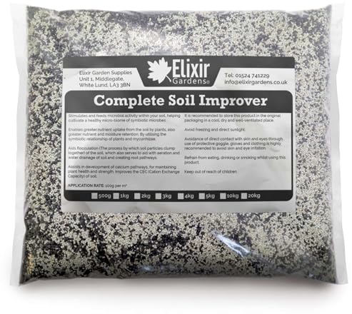 Elixir Gardens Complete Soil Improver & Granular Compost Conditioner | Containing Seawed Meal, Rockdust, Zeoplites, Gypsum & Mycorrhizae | Sizes from 500g-20kg | 2kg Bag