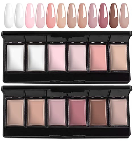AIMEILI Smalto per Unghie in Gel Solido 12 Colori Gel per Unghie Solido UV LED Soak Off Set di Smalti per Gel in Crema Solida 2