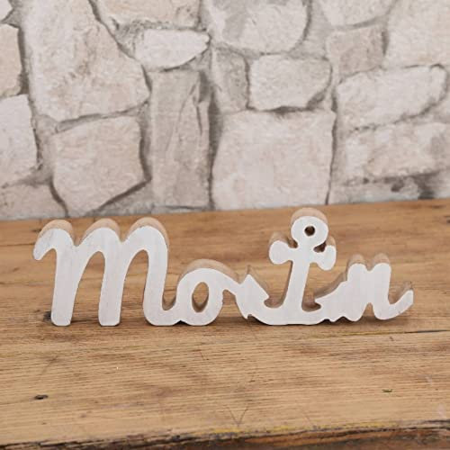 Generisch Schriftzug Moin MDF ca.26x8x2cm, mit Anker