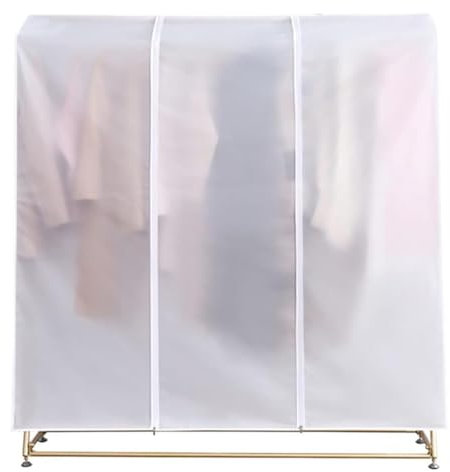 BLUEZY Big Abdeckung Kleiderstange, Durchsichtiger Kleiderständer Mit Abdeckung, Kleiderständer Abdeckung Zur Aufbewahrung, Kleidersäcke Mit Reißverschluss,staubschutz kleidersack B,50 * 150 * 200cm