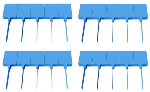 Suphyee Gepäckanhänger zu Beschriften - 100 große Siegeletiketten, selbstsichernde Sicherheitsplomben | Wetterfest, beschreibbar für Logistikzwecke, Transport, Anlagenetiketten, Inventaretiketten