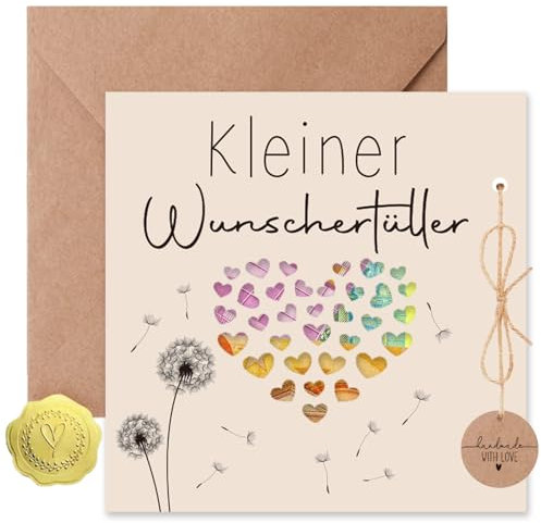 Sugeru Wunscherfüller Geldgeschenke Verpackung Grußkarte mit Umschlägen | Geldgeschenk Hochzeit,Geldgeschenke Geburtstag | Glück verschenken für Geburtstag Reisen Hochzeit Kommunion Jugendweihe (Herz)