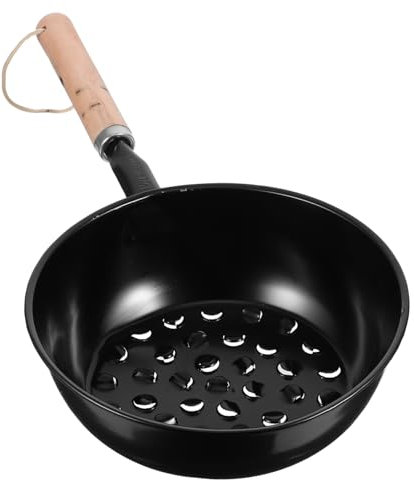 HYTROVE Chimney Charcoal Starter Pot Wooden Handle Outdoor Camping Burner Pan BBQ Lighter Basket Charcoal Fires Starter for Hiking and Barbecue
