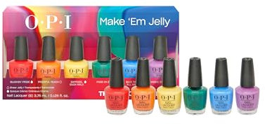 OPI Nail Lacquer Kollektion Make 'Em Jelly – Summer '25 Nail Lacquer 6 Stück Mini-Pack, Nagellack – splitterfest und langlebig (6 x 15 ml)