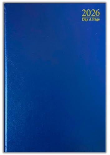 PaulStore 2026 A4 | A5 | A6 Diary Week to View | Page A Day | Desk Diary | Hard Backed For Home And Office Use (Blue, A4 Day A Page)