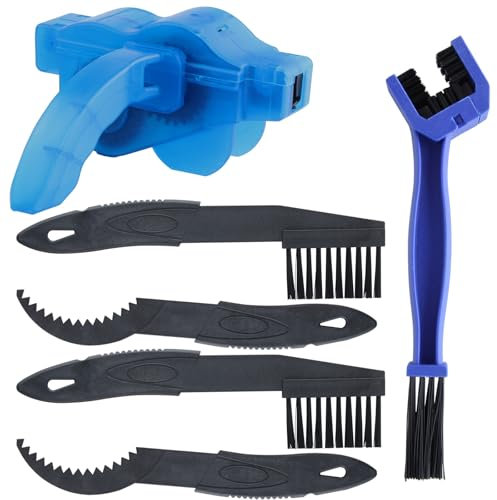 KEWAYO Kettenreiniger Fahrradkette, Kettenreinigungsgerät Fahrrad Ketten Reinigungsbürste 6 Stück Kettenreiniger Kit für Klappfahrräder und Berg Straßen Stadt Hybridfahrrad