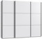 Moderner 3-türiger Schwebetürenschrank B/H/T 250/216/65 cm in Weiß mit schwarzen Griffleisten, inkl. Selbsteinzug, Einlegeböden, Kleiderstangen, Schubladen, Wäscheeinteilung / 22010