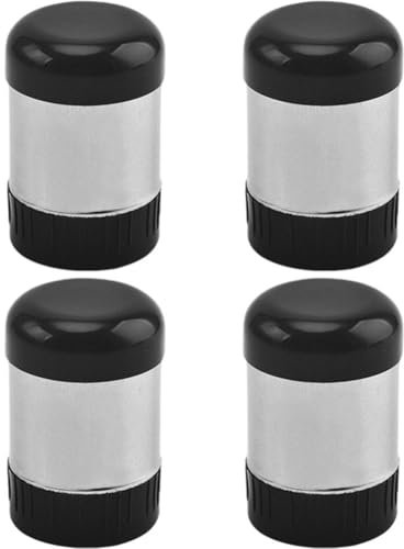 HiyyFloy 4-pack Mini Stainless Steel Salt and Pepper Shakers for Travel, Camping, – Moisture Proof, Leak-proof, Portable Spice Containers with Secure Lids