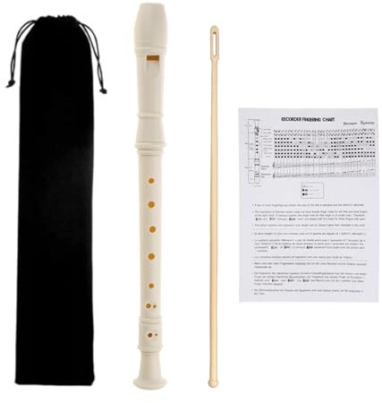 Sopran-Blockflöte, 6/8-Loch, C-Schlüssel, Sopranblockflöte, deutsche Diskanflöte für Kinder, mit Reinigungsstab und Aufbewahrungstasche