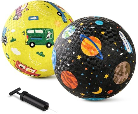 INPODAK 2 Paquets de Ballons de Jeux 8.5 Pounces Kickball Dodgeball Set Kickball Dodgeball Set Jeu de Jardin d'intérieur et d'extérieur pour Les Enfants âgés de 3 à 8 Ans