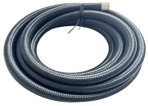 1M 3M 5M 8M 10M AN4 AN6 AN8 AN10 AN12 AN16 AN20Cooler Hose Line Pipe Tube Nylon Stainless Steel Braided CPE Rubber Black(Black Black A,1M)