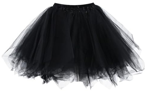 Jupe tutu pour femme - Taille haute - Jupe à bulles - Style classique rockabilly - Accessoire pour adulte, Noir , XS