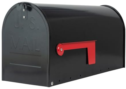 BlissBoard Large Mailboxes for Outside, Black Galvanized Steel Post Mount Mailboxes, Rust-Resistant Large Capacity Metal Mail Boxes for House Outside, 22 x 10.7 x 8.9 inches